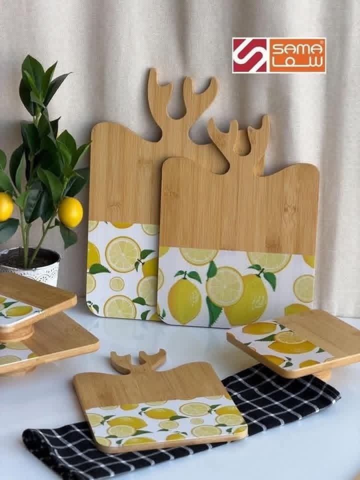 صحن خشب ليمون🍋 مربع