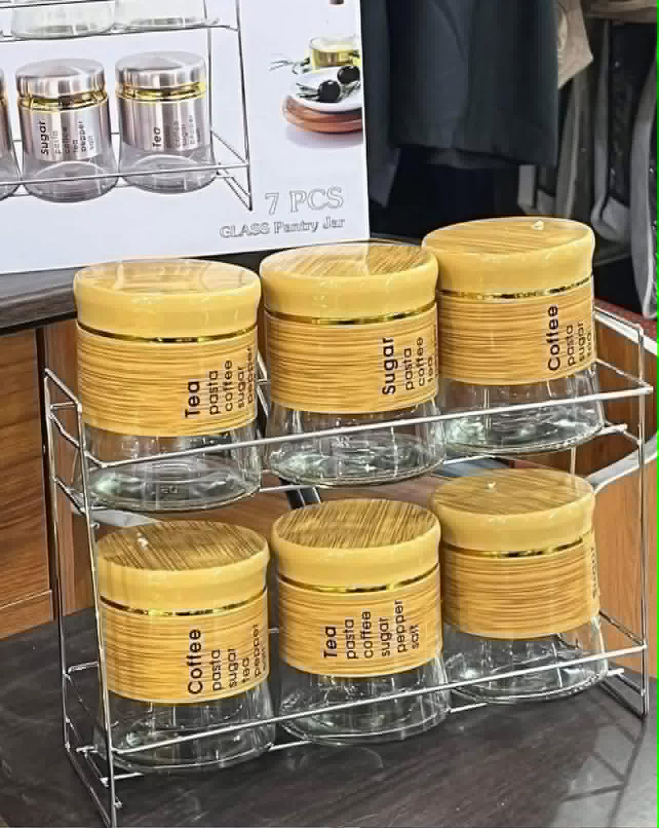 طاقم بهارات من6 قطع خشب