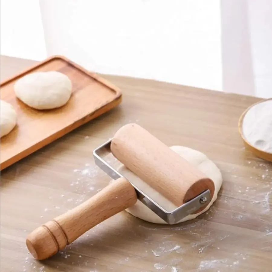 طراحة عجين مقبض خشب